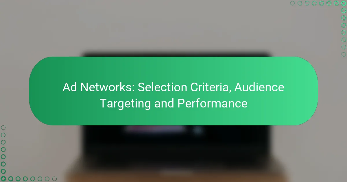 Mainosverkostot: Valintakriteerit, Kohderyhmän Kohdistaminen ja Suorituskyky