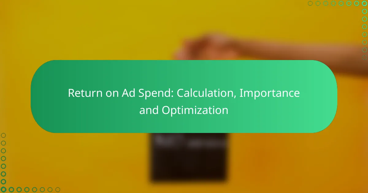 Return on Ad Spend: Laskenta, Tärkeys ja Optimointi