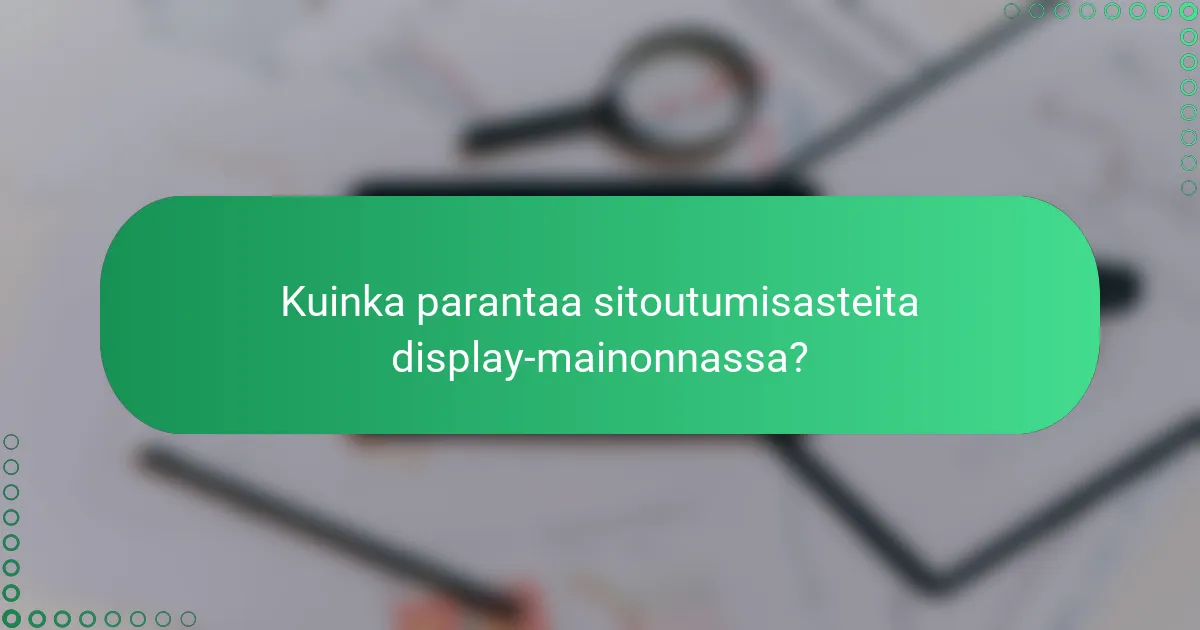 Kuinka parantaa sitoutumisasteita display-mainonnassa?