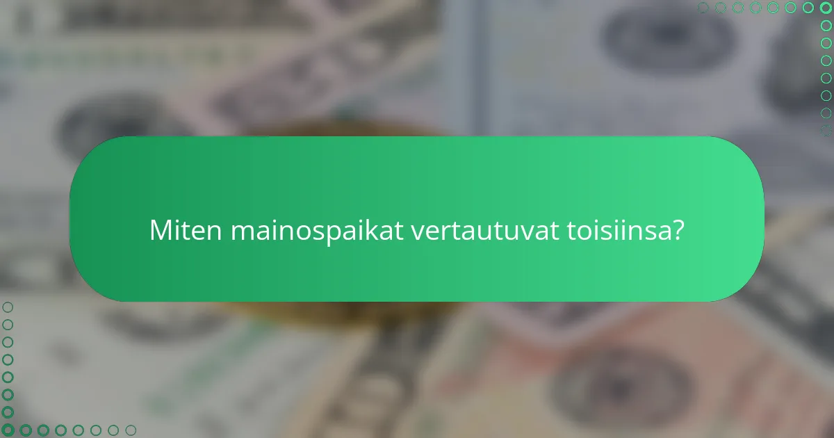 Miten mainospaikat vertautuvat toisiinsa?